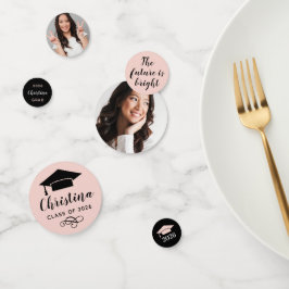 2025 Blush Pink Custom Photo Graduation Party Confetti