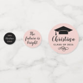 2025 Blush Pink Custom Photo Graduation Party Confetti (Achterkanten)