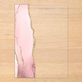 2025 Blush Pink Gold Agate Gold Text Afstuderen Acryl Uitnodigingen (Voorkant)