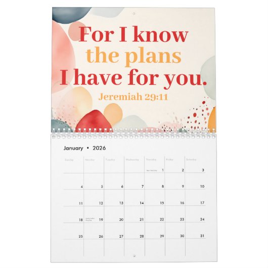 2025 Boho Christelijke Inspirerend Bijbelverzen Kalender (Jan 2026)