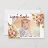 2025 Boho Floral Custom Photo Afstuderen Bedankt (Voorkant)