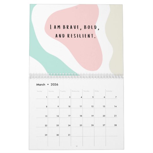 2025 Boho Positieve Affirmaties Quotes Kalender (Mar 2026)