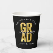 2025 Bold AFSTUDEERDER Gold Folie Stijlvolle Gradu Papieren Bekers (Achterkant)