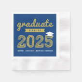2025 Bold Gold Sketch Text Modern Graduation Party Servetten (Voorkant)
