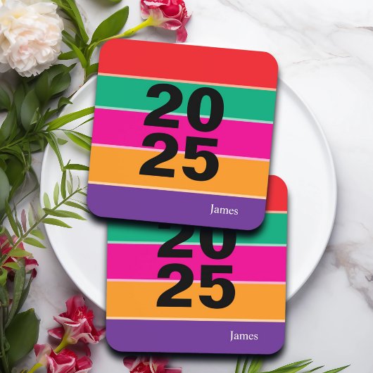 2025 Bold Kleurrijke lijnen Bier Onderzetter