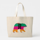 2025 Bold Kleurrijke lijnen Grote Tote Bag (Achterkant)