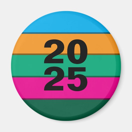 2025 Bold Kleurrijke lijnen Magneet (Voorkant)