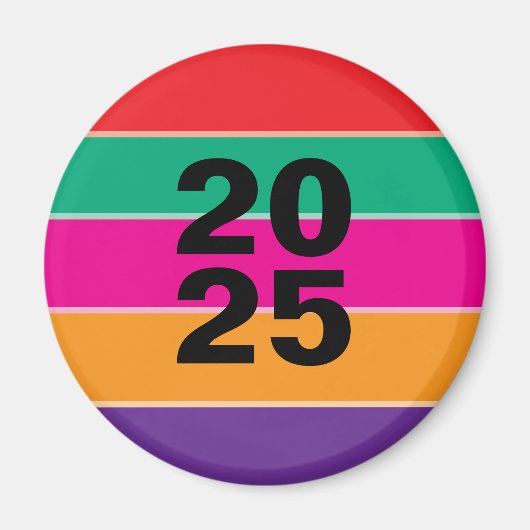 2025 Bold Kleurrijke lijnen Magneet (Voorkant)