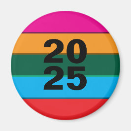 2025 Bold Kleurrijke lijnen Magneet