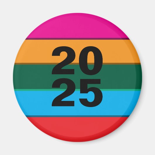 2025 Bold Kleurrijke lijnen Magneet (Voorkant)