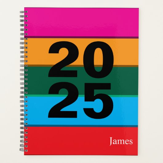 2025 Bold Kleurrijke lijnen Planner (Voorkant)