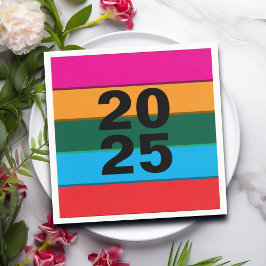 2025 Bold Kleurrijke lijnen Servet