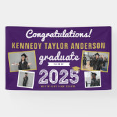 2025 Bold Sketch 4 Foto Congrats Afstudeerfeest Spandoek (Horizontaal)