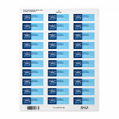 2025 Bold Sketch Modern Blue Afstuderen Adres Etiket (Full Sheet)