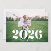 2025 Bold Typography Horizontale foto Nieuwjaar Feestdagenkaart (Voorkant)