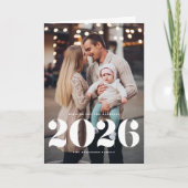 2025 Bold Typography Verticale foto Nieuwjaar Feestdagen Kaart (Voorkant)