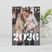 2025 Bold Typography Verticale foto Nieuwjaar Feestdagenkaart (Staand voorkant)