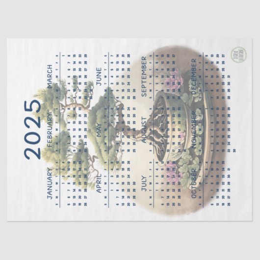 2025 Bonsai boom in pot Tissuepapier (Voorkant)