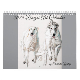 2025 Borzoi Art Calendar beroemd gemaakt door Char Kalender