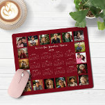 2025 Bourgogne Rood Meerdere Foto Collage Kalender Muismat<br><div class="desc">🌟2025 Bourgondië Red Maroon Multiple Photo Collage Calendar-Muismat met een eenvoudige, minimalistische jaarkalender en 18 van uw favoriete foto's. Alle kleuren zijn aanpasbaar. Maakt een geweldig cadeau voor grootouders, ouders, tantes, ooms, peetouders en meer! Neem contact met ons op via cedarandstring@gmail.com als u hulp nodig heeft bij het ontwerp of...</div>