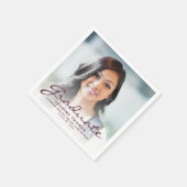 2025 Bourgogne Script Foto Afstudeerfeest Servet (Hoek)