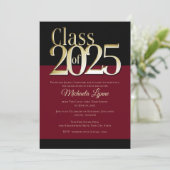 2025 Bourgondië en gouden Afstudeerder Kaart (Staand voorkant)