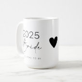 2025 Bride to be Vrijgezellenfeest Verloving Koffiemok (Voorkant links)