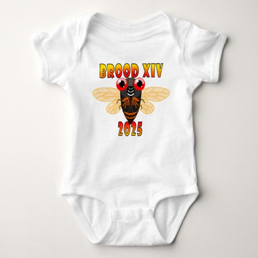 2025 Brood XIV Cicadas One-Piece outfit, versie 2 Romper (Voorkant)