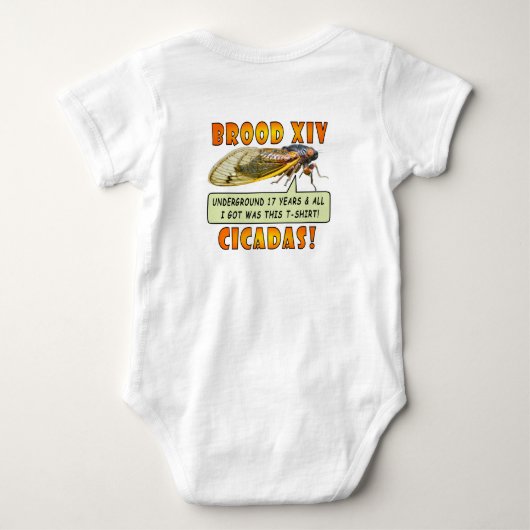 2025 Brood XIV Cicadas One-Piece outfit, versie 2 Romper (Achterkant)