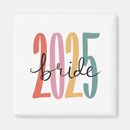 2025 Bruid bruiloft aankondiging huwelijk Magneet (Voorkant)