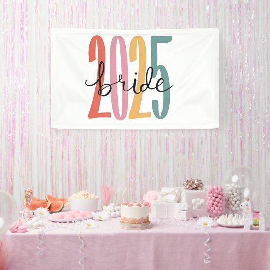 2025 Bruid bruiloft aankondiging huwelijk Spandoek (Feest)