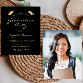 2025 Budget Modern Black Gold Graduation Party