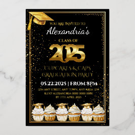 2025 Cakepops & Mutsen Afstudeeruitnodiging Folie Uitnodiging