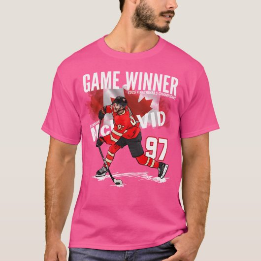 2025 Canada 4 Nations Champions Connor-McDavid 97 T-shirt (Voorkant)