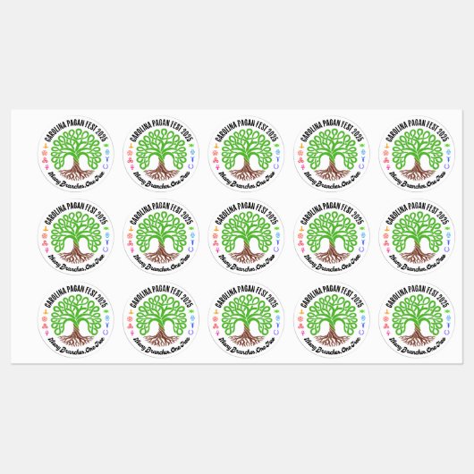 2025 Carolina Pagan Fest Waterdichte Stickers (Vel)