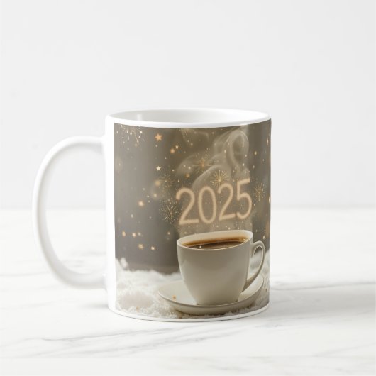 2025 Celebration Coffee Mok – Feestelijke Nieuwjaa (Links)
