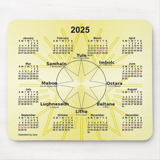 2025 Celtic Wheel of the Year Calendar by Janz Muismat (Voorkant)