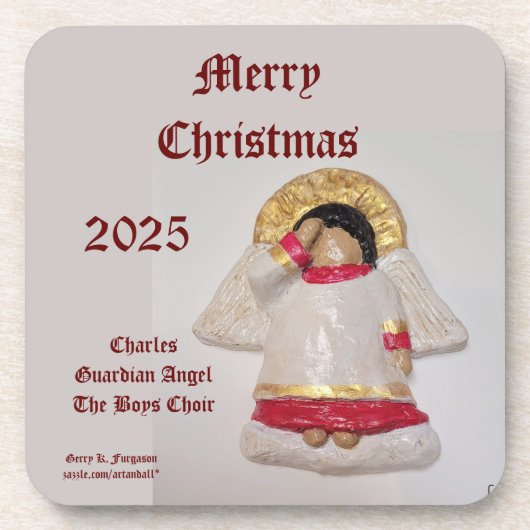 2025 CHARLES MERRY CHRISTMAS GUARDIAN ANGEL BIER ONDERZETTER (Voorkant)