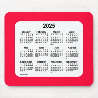 2025 Cherry Red Calendar van Janz Muismat