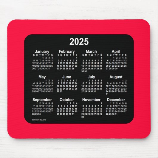 2025 Cherry Red Neon Calendar van Janz Muismat (Voorkant)