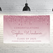 2025 Chic Bourgogne Glitter Drip Afstuderen Spandoek
