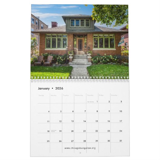 2025 Chicago Bungalow Association Kalender (Jan 2026)