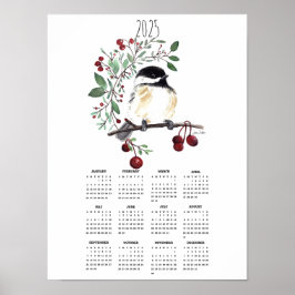 2025 Chickadee Berry Branch Poster Kalender