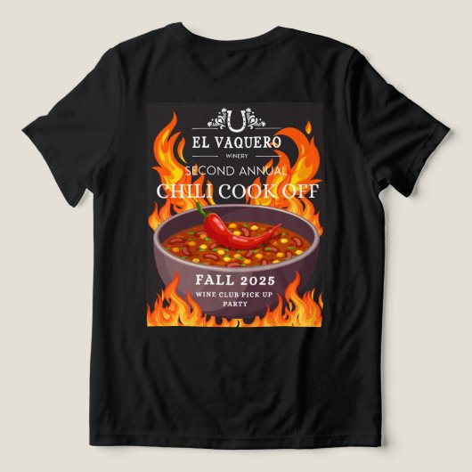 2025 Chili Cook Off Tee Shirt Womens (Design achterkant)