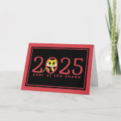 2025 Chinees Nieuwjaar Cartooneslang Vakantiewensk Feestdagen Kaart (Voorkant)