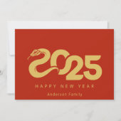 2025 Chinees Nieuwjaar van de Slang Modern Feestdagenkaart (Voorkant)