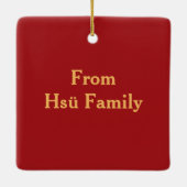 2025 Chinees Nieuwjaar van de Snake Red familienaa Keramisch Ornament (Achterkant)