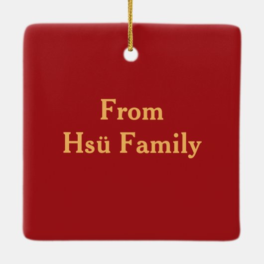 2025 Chinees Nieuwjaar van de Snake Red familienaa Keramisch Ornament (Achterkant)