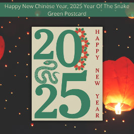 2025 Chinees Nieuwjaar van het Snake Green Briefka Briefkaart