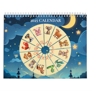 2025 Chinese Clipart Zodiac Kalender